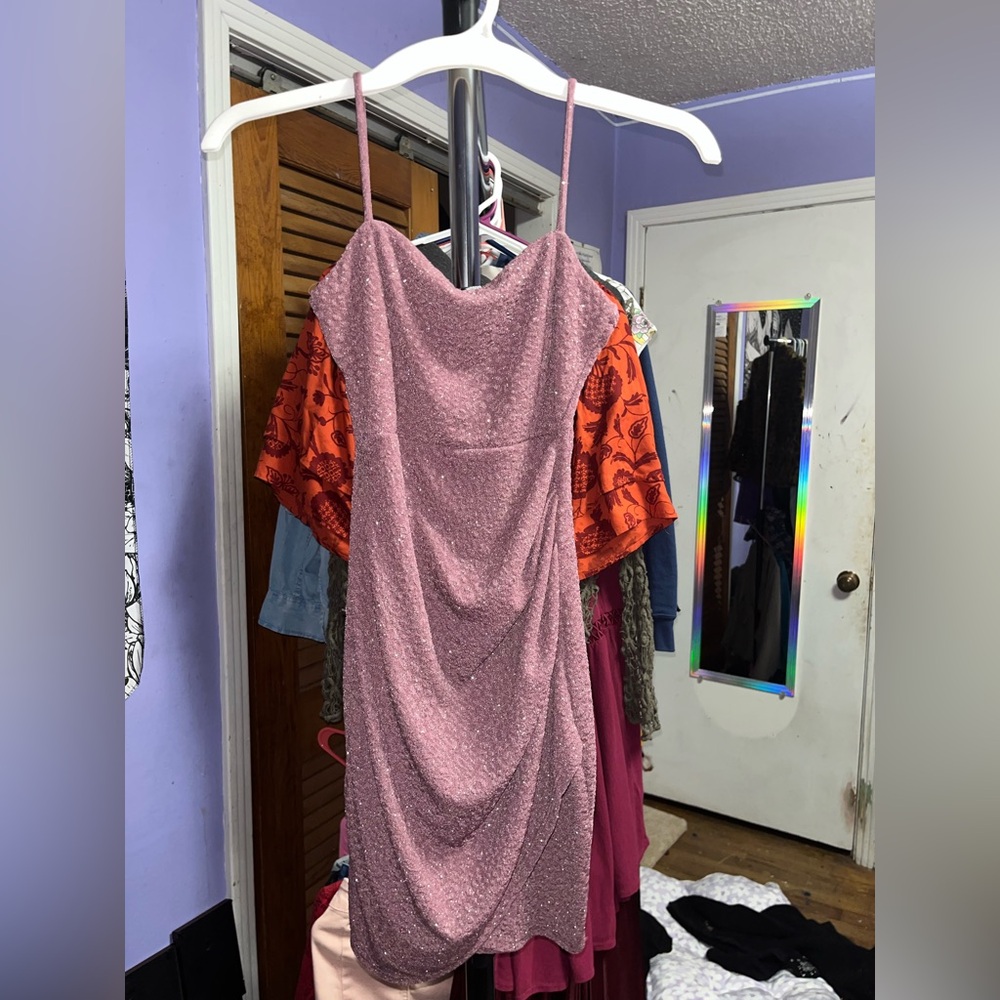 Glittery Pink Leopard Print Windsor Dress